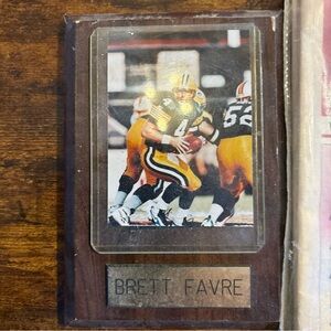 Brett Favre Plaque with Brown Frame